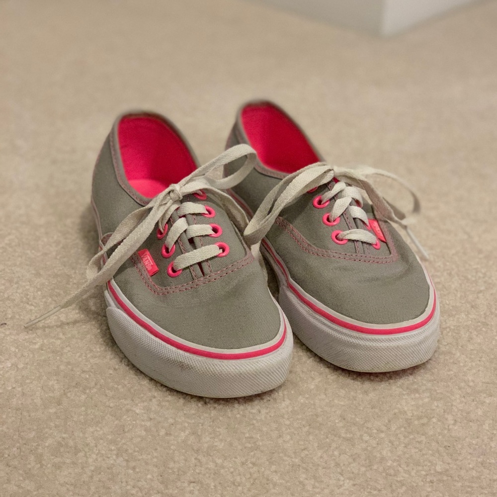 VANS girls pink and gray super cute vans